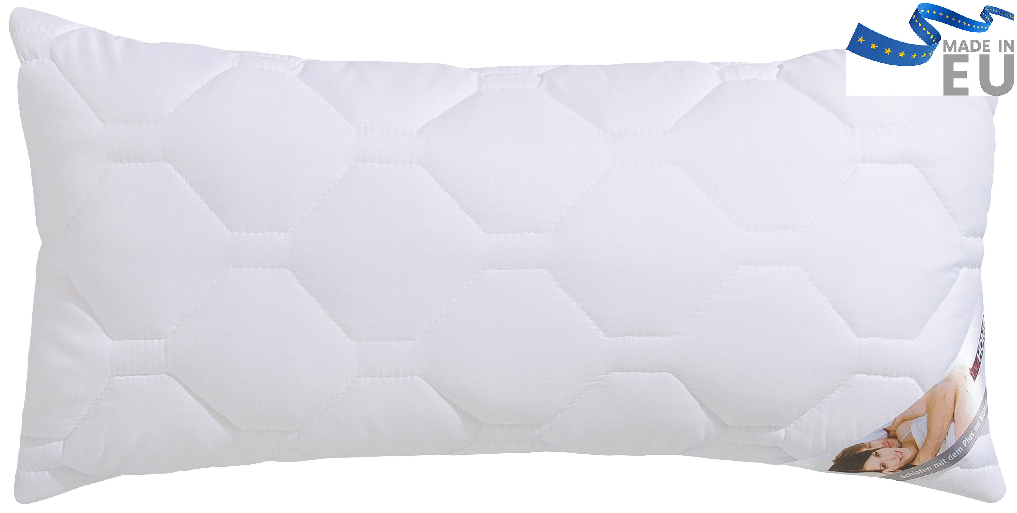 my home Microfaserkissen Rike Kopfkissen 40x80 cm, 80x80 cm, Füllung: Polyester, Bezug: Polyester, Rückenschläfer, Seitenschläfer, Kissen mit sehr guter Atmungsaktivität und kochfest bis 95°C