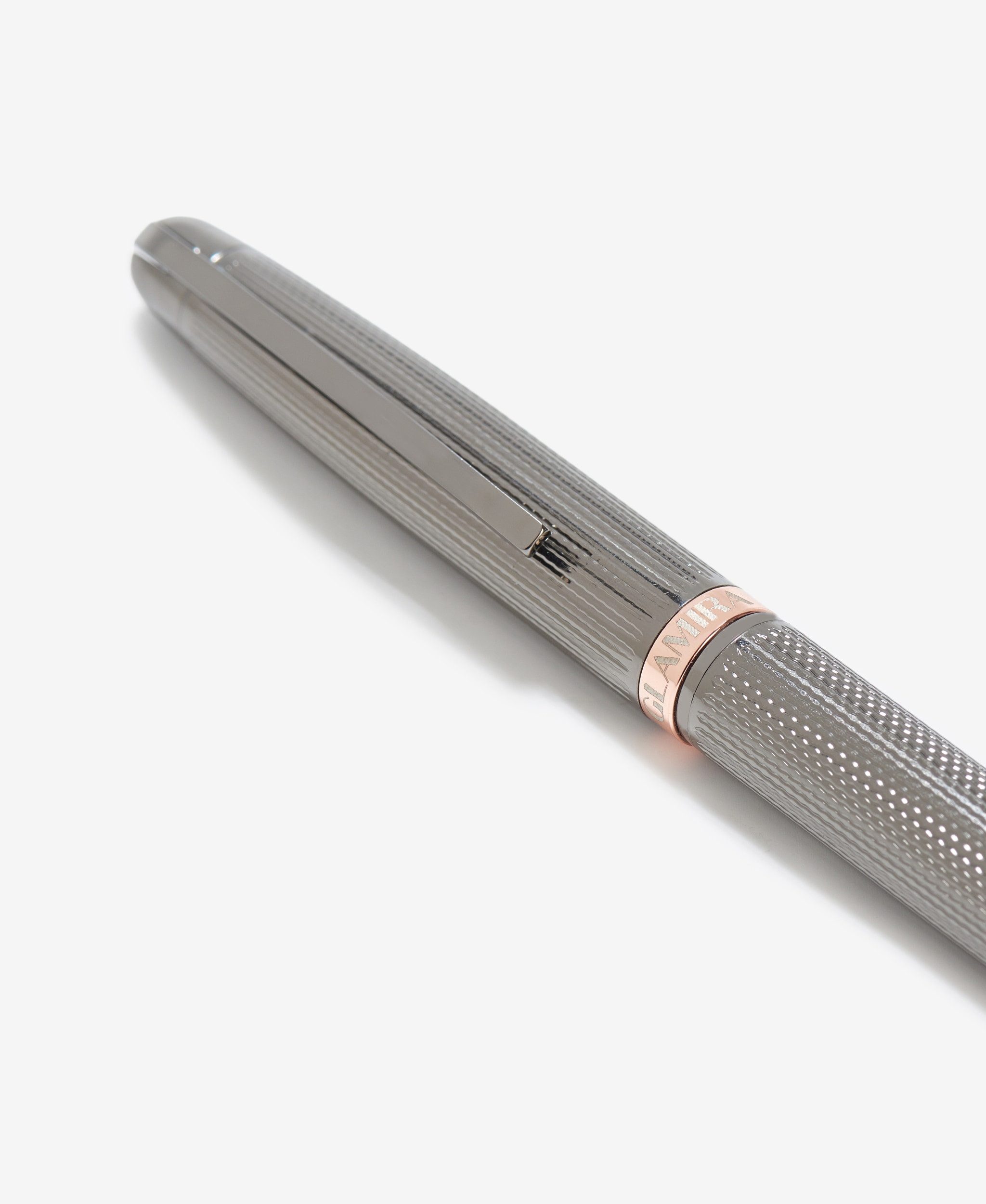 GLAMIRA Kugelschreiber Metallkugelschreiber - Grau mit Roségold, (1-tlg), Drehmechanik; aus Kupfer gefertigt
