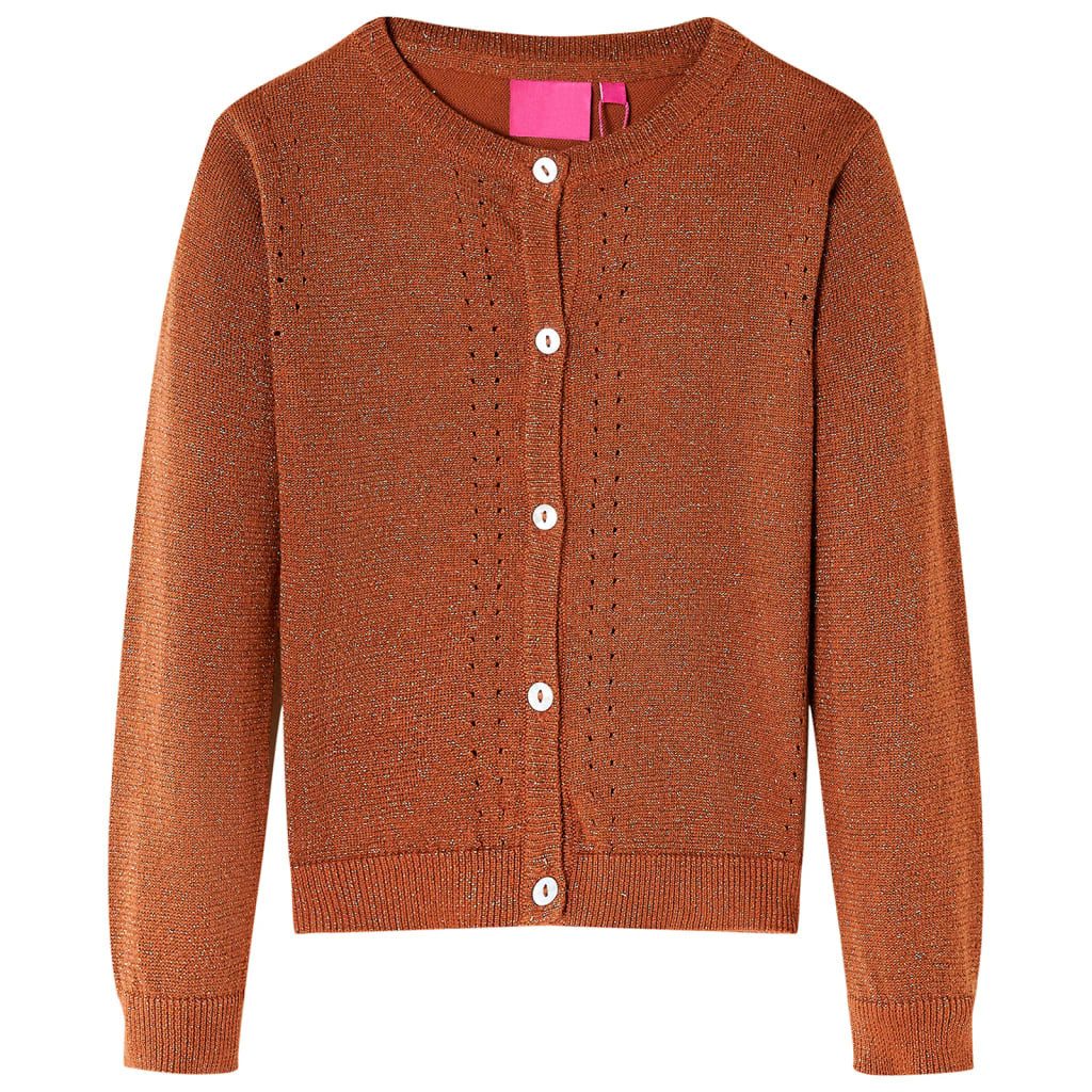 vidaXL Strickjacke Kinder-Strickjacke Cognac 128