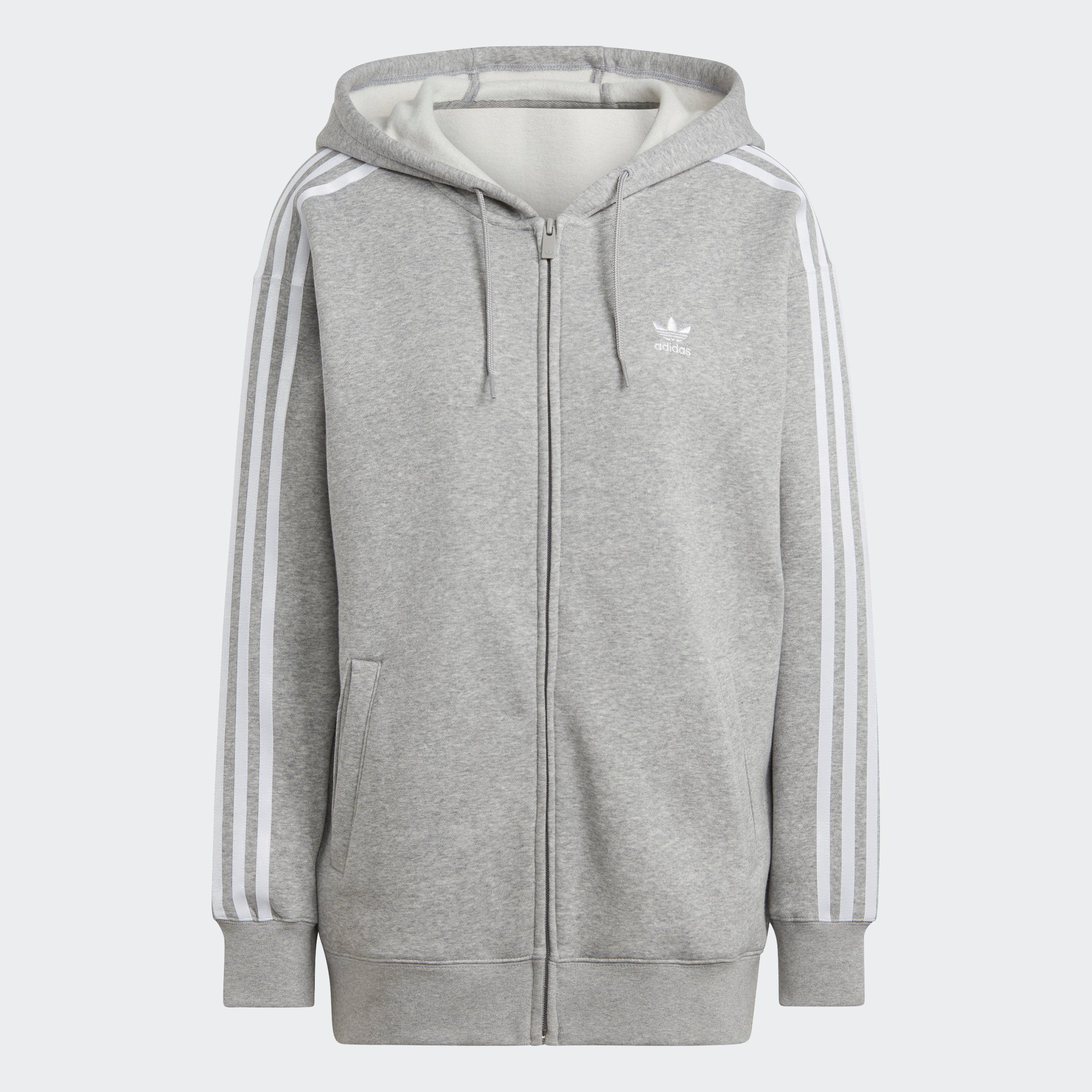 adidas Originals Kapuzensweatshirt ADICOLOR Grey KAPUZENJACKE CLASSICS 3STREIFEN Heather Medium