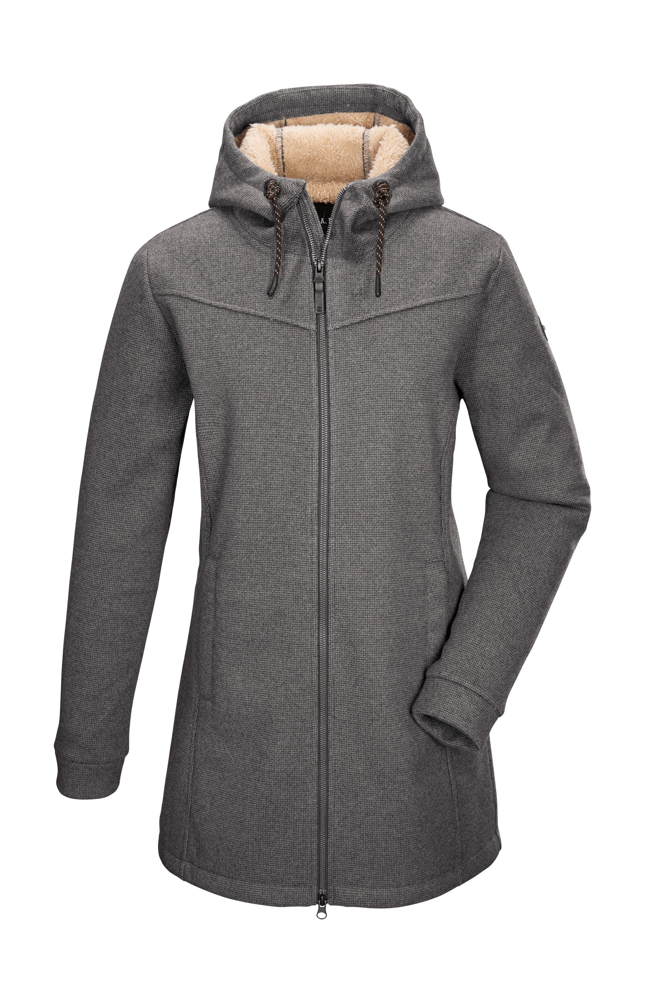 G.I.G.A. DX by killtec Fleecejacke GW 37 WMN KNTFLC PRK Strickfleeceparka mit Kapuze, Teddyfell, 2-Wege-Reißverschluss