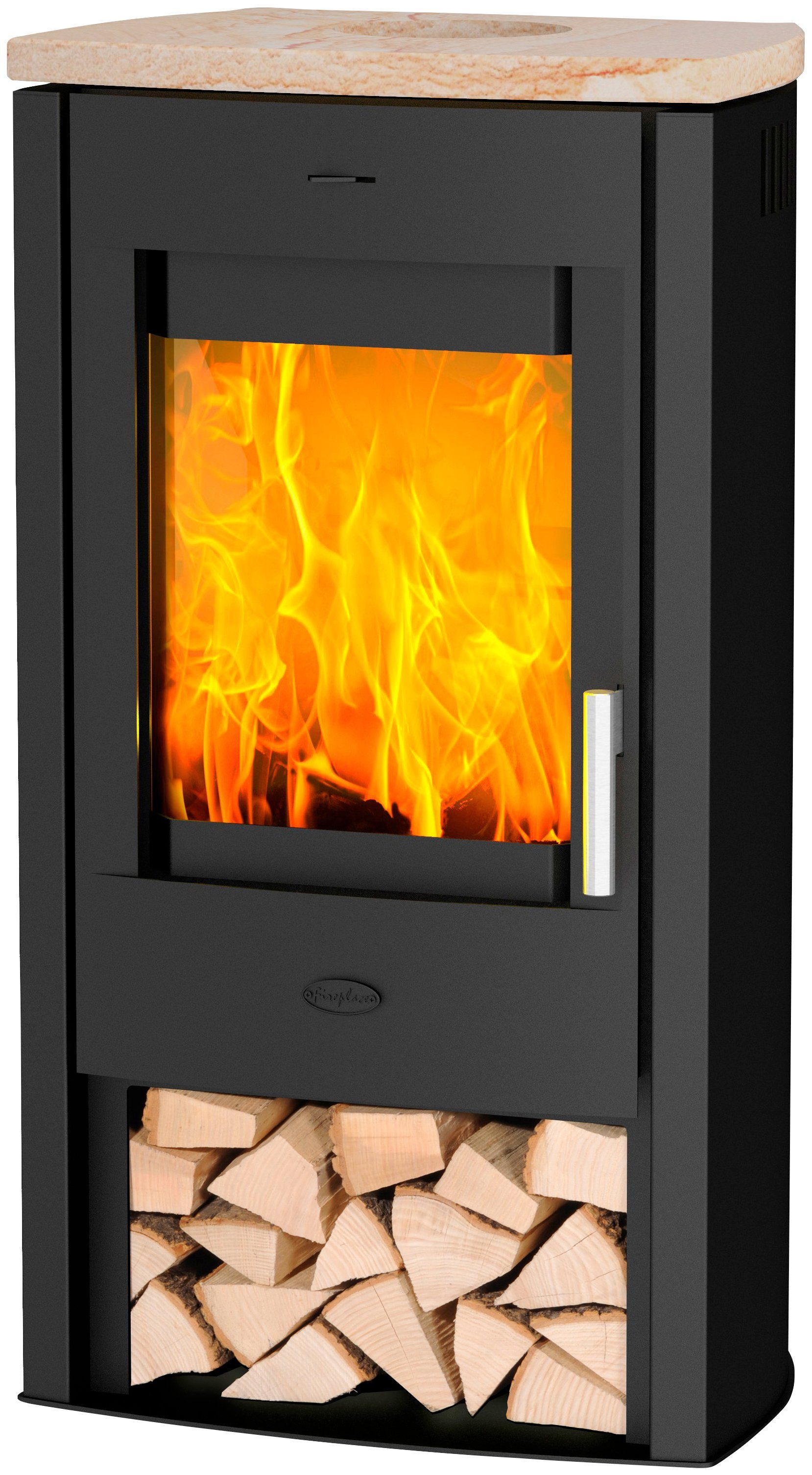 Fireplace Kaminofen Tuvalu Sandstein Top, 6 kW, Zeitbrand