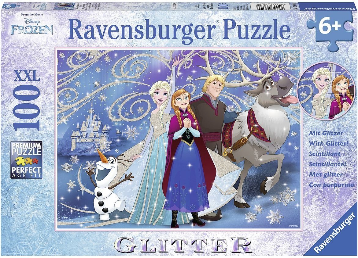 Ravensburger Puzzle Disney Frozen, glitzernder Schnee, 100 Puzzleteile, Made in Germany, FSC® - schützt Wald - weltweit