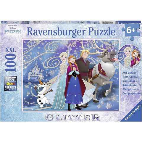 Ravensburger Puzzle Disney Frozen, glitzernder Schnee, 100 Puzzleteile, Made in Germany, FSC® - schützt Wald - weltweit