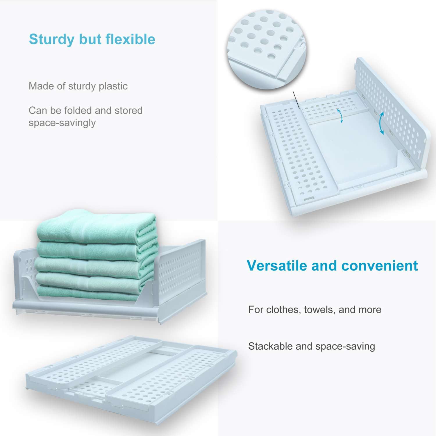 Intirilife Aufbewahrungsbox (1 St), Aufbewahrungs Box Korb Organizer für Schrank aus Kunststoff Faltbar