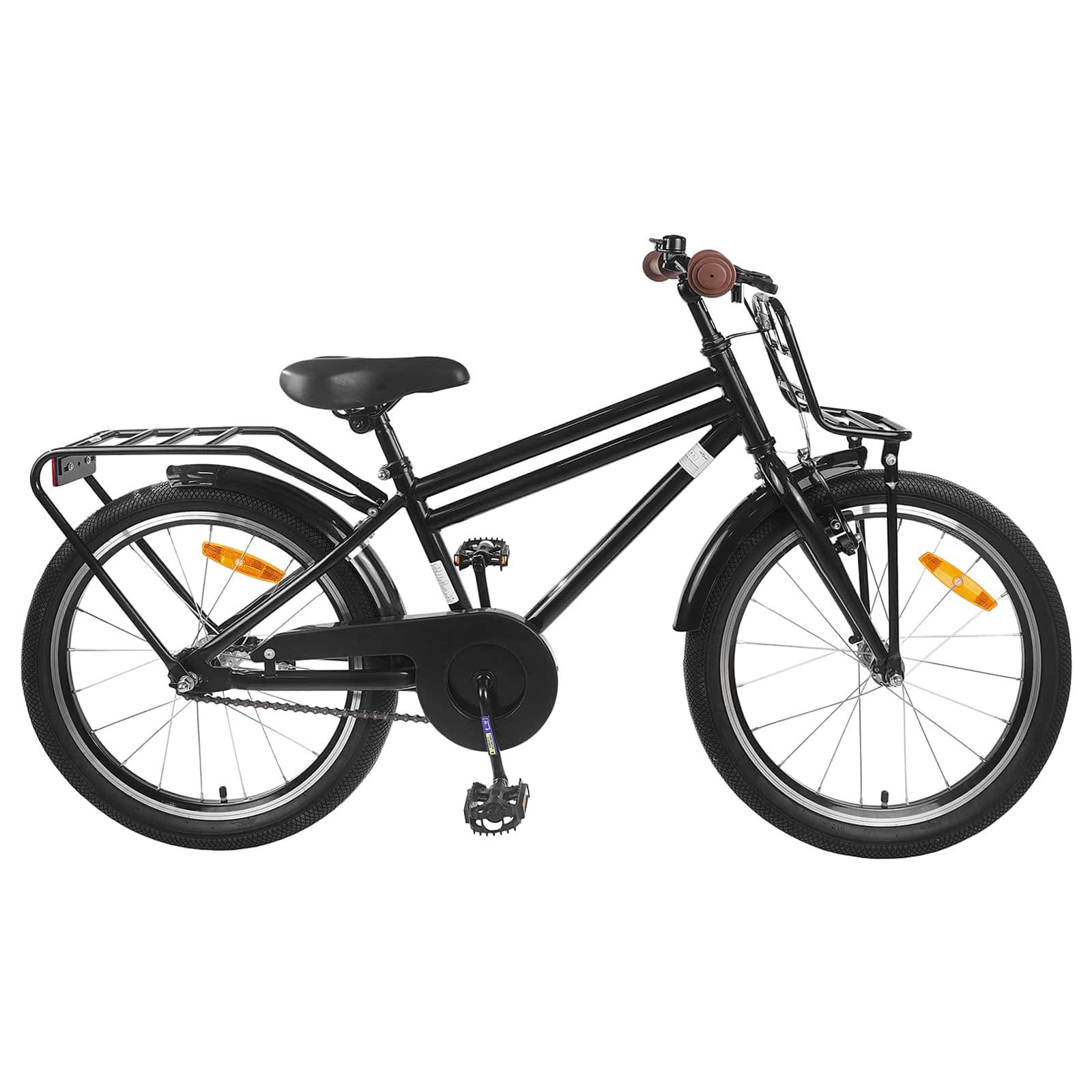 vidaXL Kinderfahrrad 137 x 54 x 79 cm Kinderfahrrad 20 Zoll für 6-11 Jahre alt Schwarz