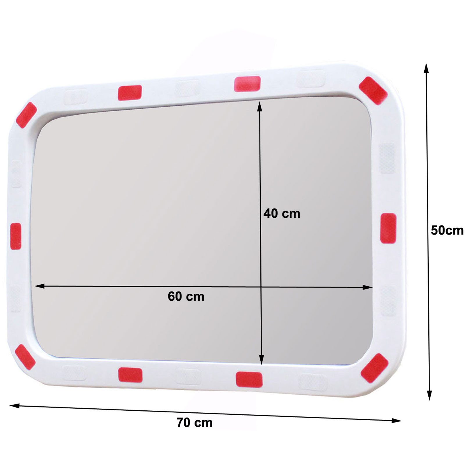 TRUTZHOLM Verkehrsschild Verkehrsspiegel eckig Weitwinkelfunktion 40x60cm Sicherheitsspiegel, (Produkt) – Bild 5 von 5