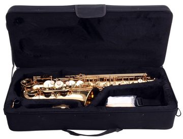 Classic Cantabile Saxophon - Alt Saxophon, Messing, (Alto Sax, Set mit Koffer & Zubehör), Altsaxophon mit Hoch-Fis-Klappen