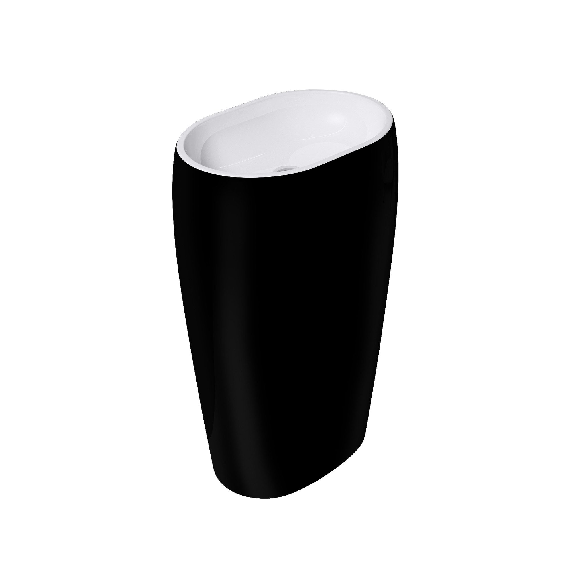 doporro Waschbecken Standwaschbecken aus Mineral freistehend rund/oval schwarz und weiß