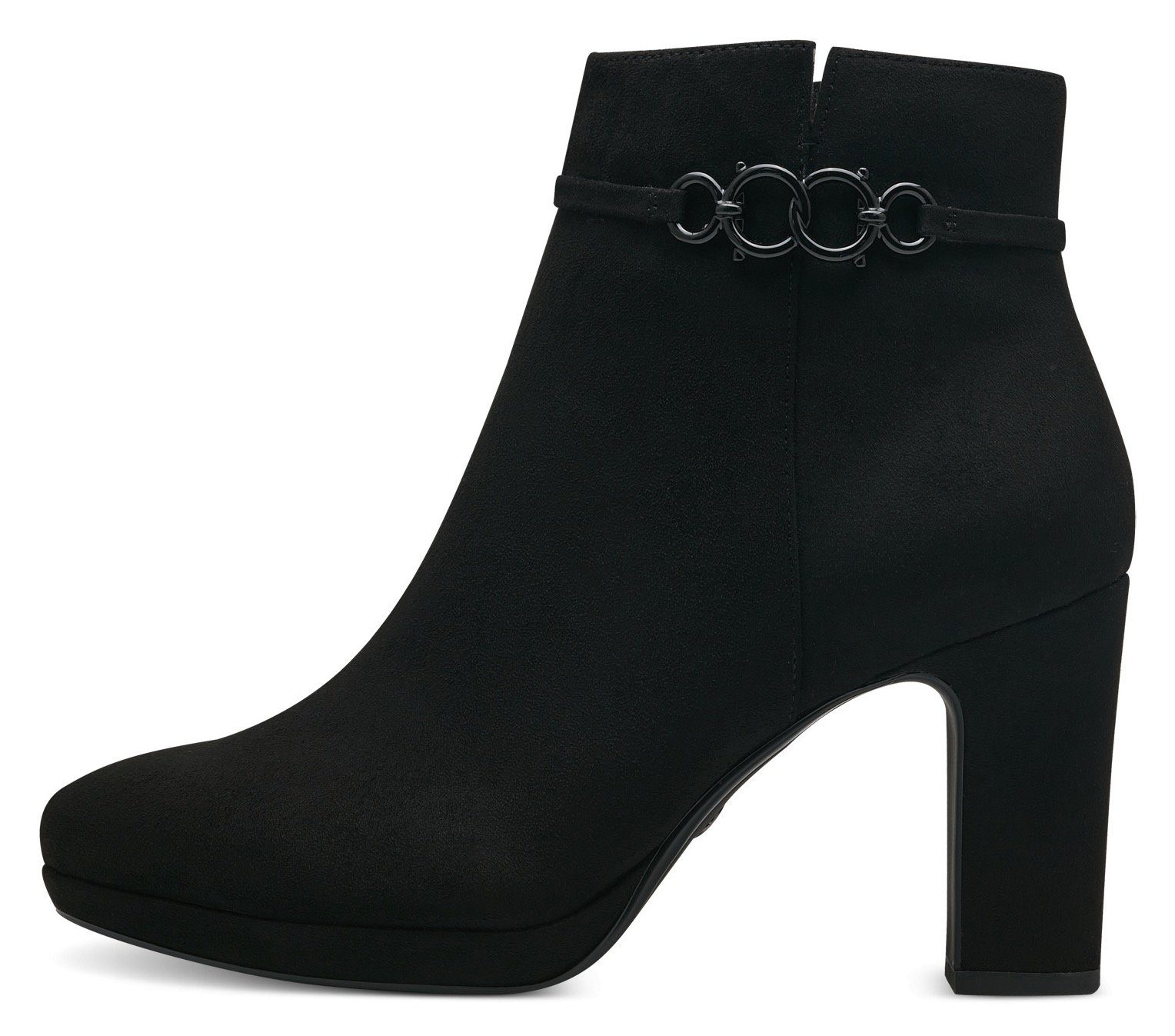 schwarz dezenter mit Tamaris Schmuckapplikation High-Heel-Stiefelette