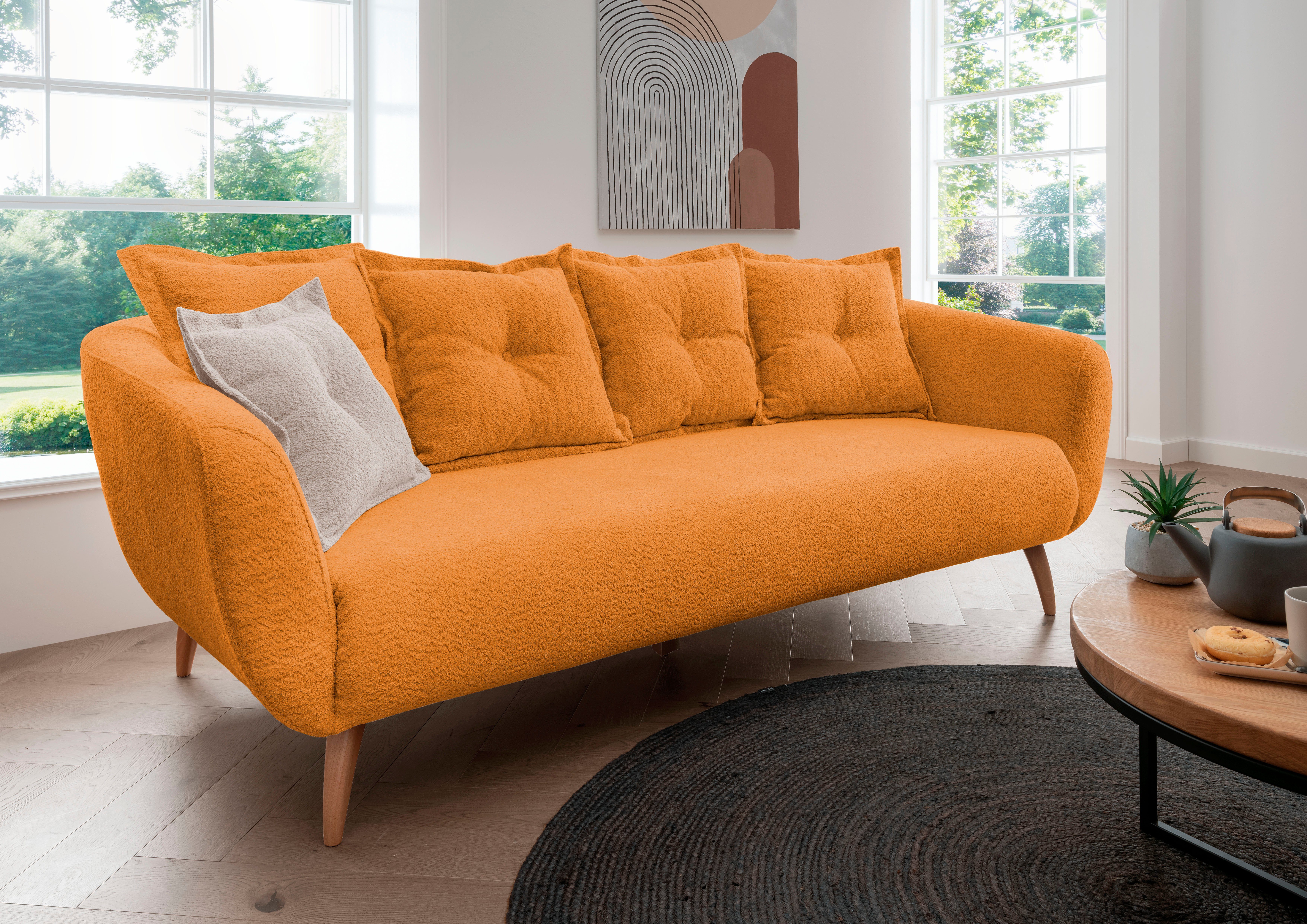 Home affaire 3-Sitzer Baggio modern und romantisches Design, bequem, Zierkissen inklusive