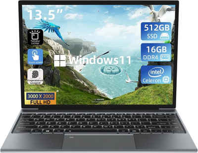 Morostron Leadbook T9 Fingerabdruckerkennung Notebook (Intel Celeron N5095, HD Grafik, 512 GB SSD, FHD 16GB RAM,Leistungsstark,Multifunktional, Vielseitig,Leicht Tragen)