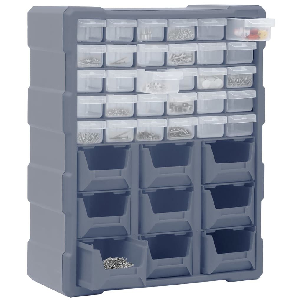 vidaXL Werkzeugkoffer 30 9 Schubladen Multi-Schubladen-Organizer mit 39 Schubladen 38x16x47