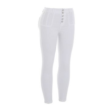 Ital-Design Skinny-fit-Jeans Damen Freizeit Stretch High Waist Jeans in Weiß