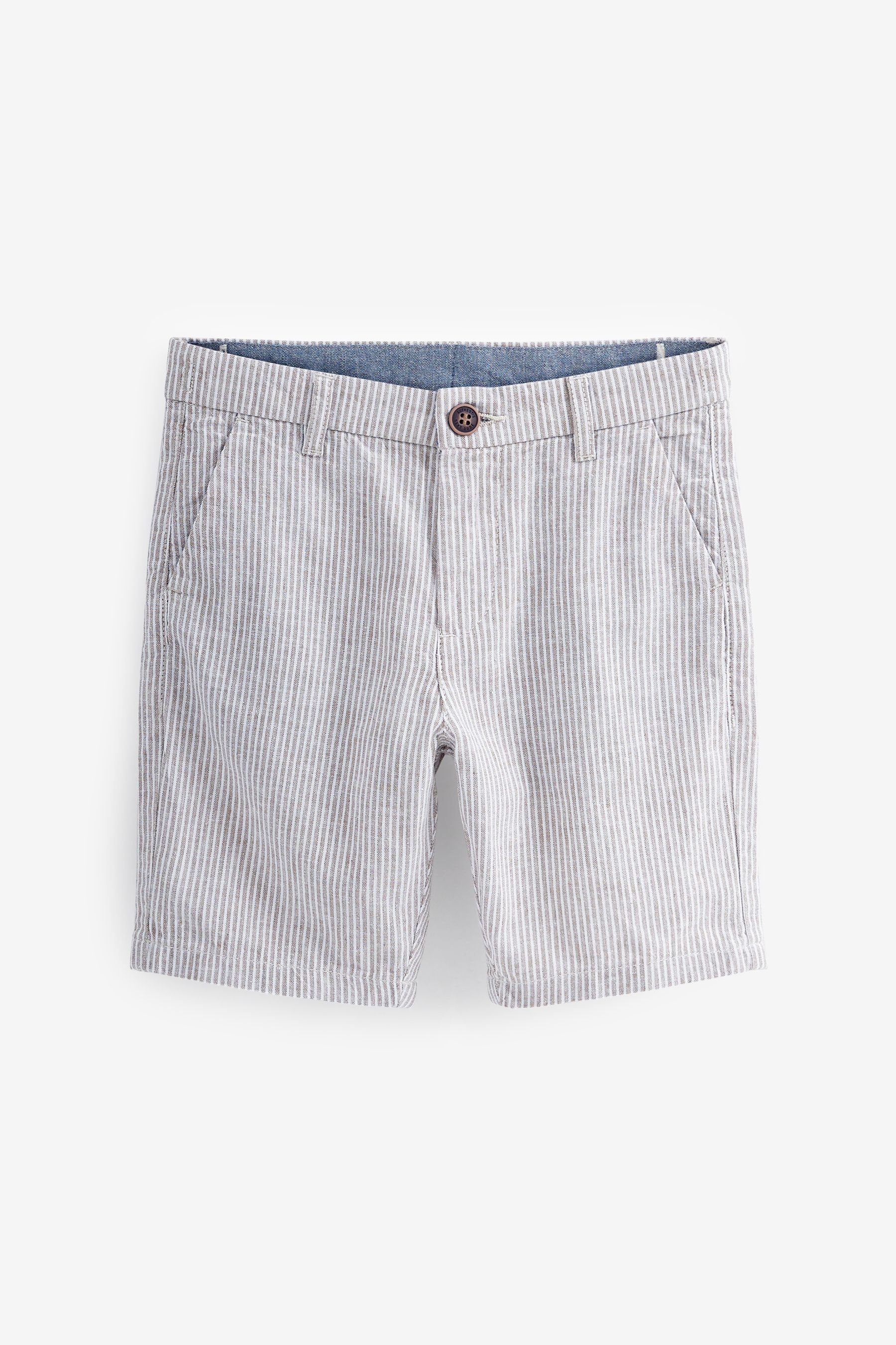 Next Chinoshorts Chino-Shorts mit Leinenanteil Stripe (1-tlg) Neutral