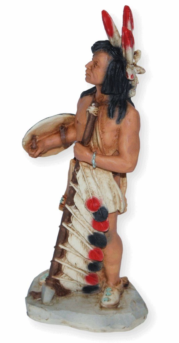 Native American 18 cm Figur Castagna mit Paws Krieger Speer Dekofigur Castagna H Four