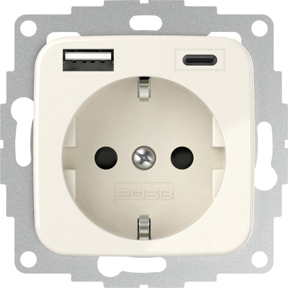 2USB Steckdose 2USB 2U-449382 Schutzkontakt-Steckdose erhöhter Berührungsschutz, mi