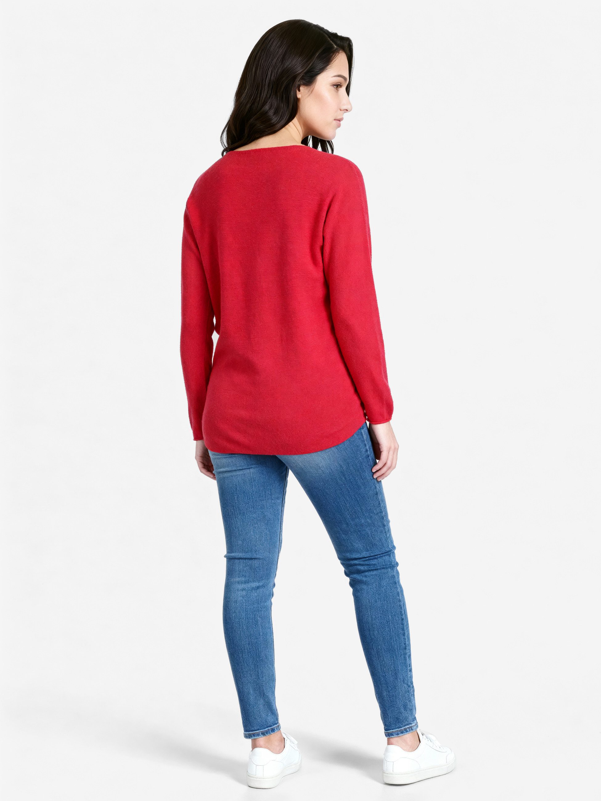 PEKIVESSA Strickpullover V-Ausschnitt-Pullover Langarm Gerader Schnitt, kuschelweich