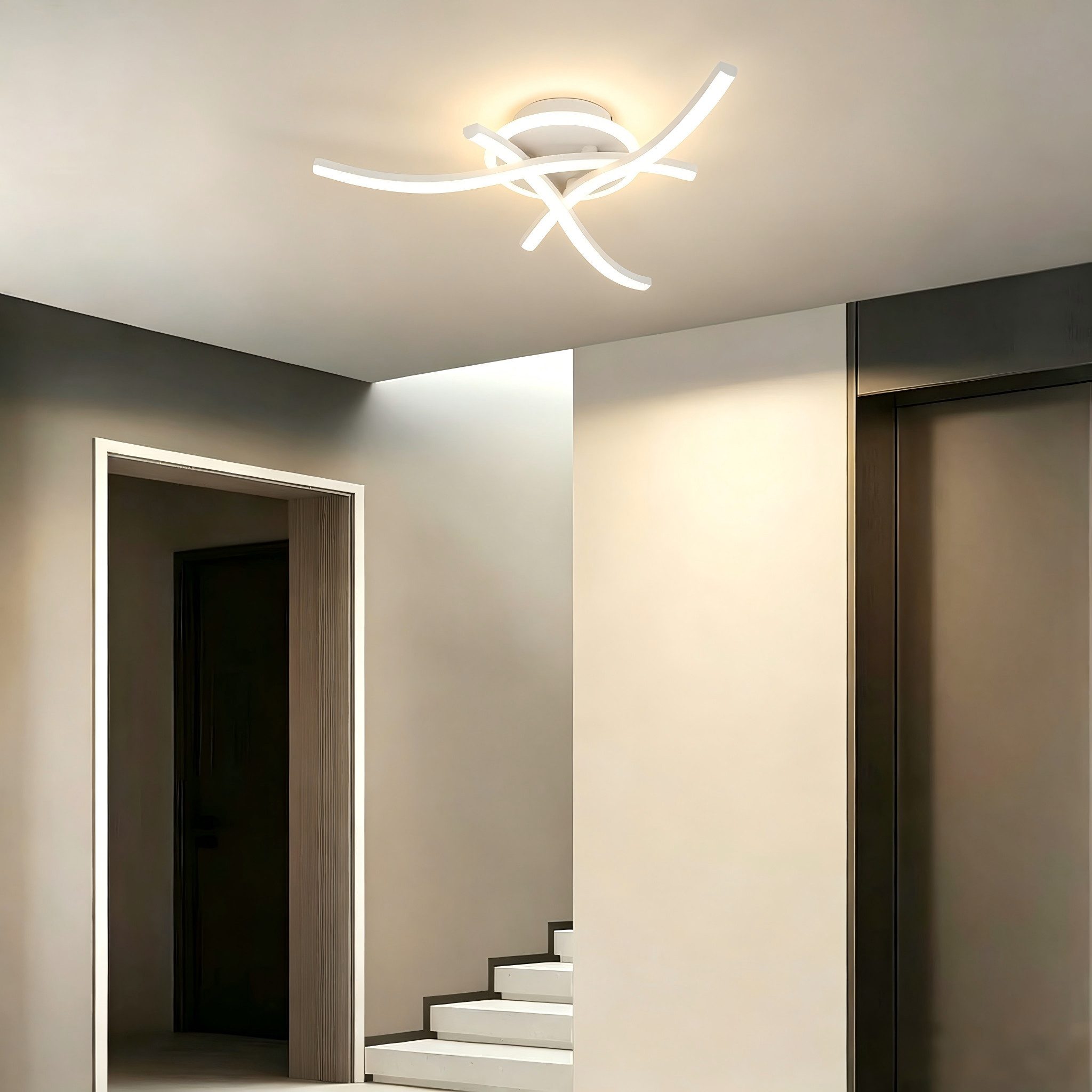 BlingBin Deckenleuchte LED Deckenlampe 21W, 3000K/4500K/6500K, LED Lampe 2100lm, Innenbeleuchtung, LED fest integriert, warmweiß, Naturweiß, Kaltweiß, Wohnzimmerlampe mit Memory Funktion für Schlafzimmer, Büro, Küche& Flur