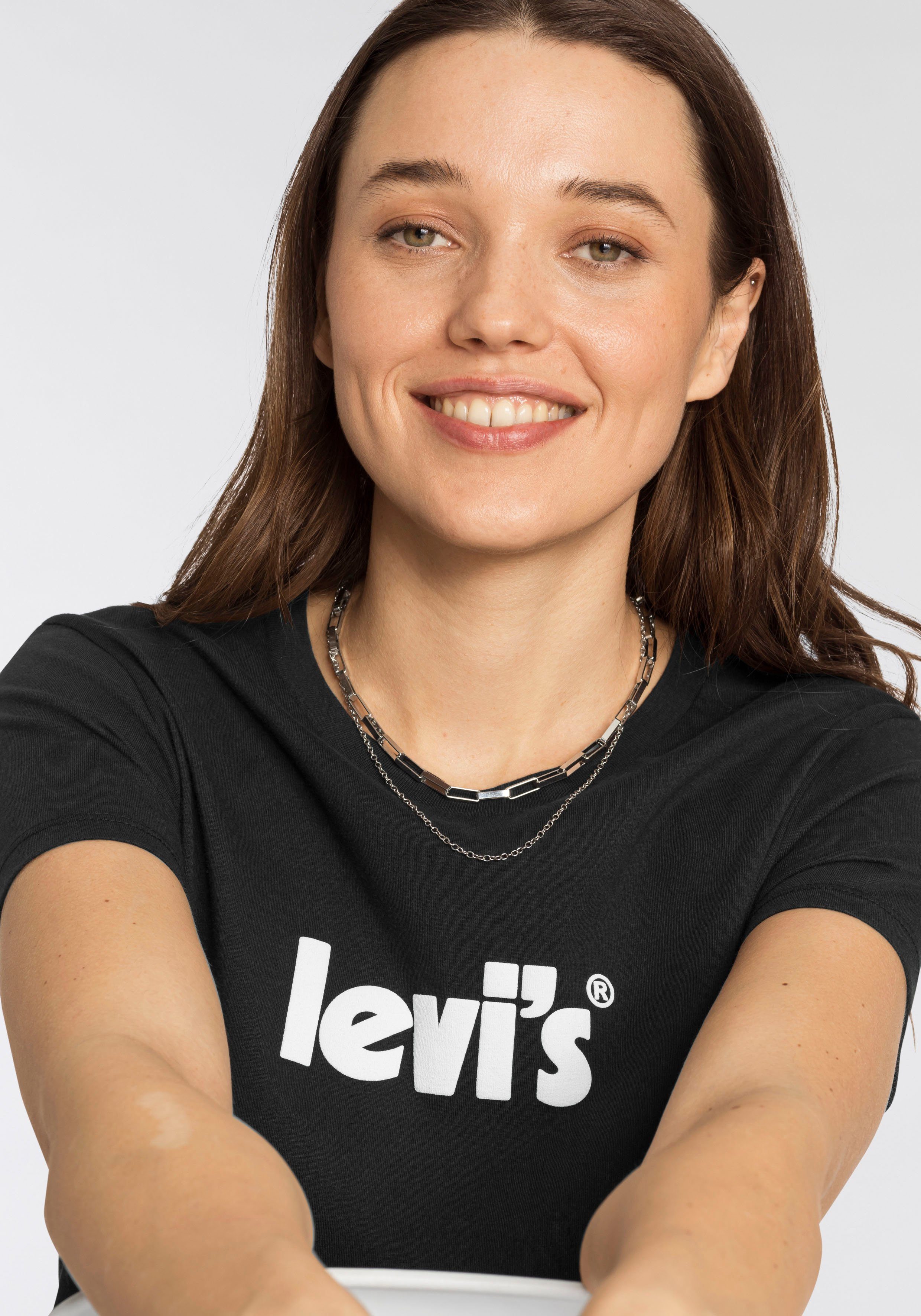 Levi's® T-Shirt THE PERFECT Markenschriftzug schwarz TEE Mit