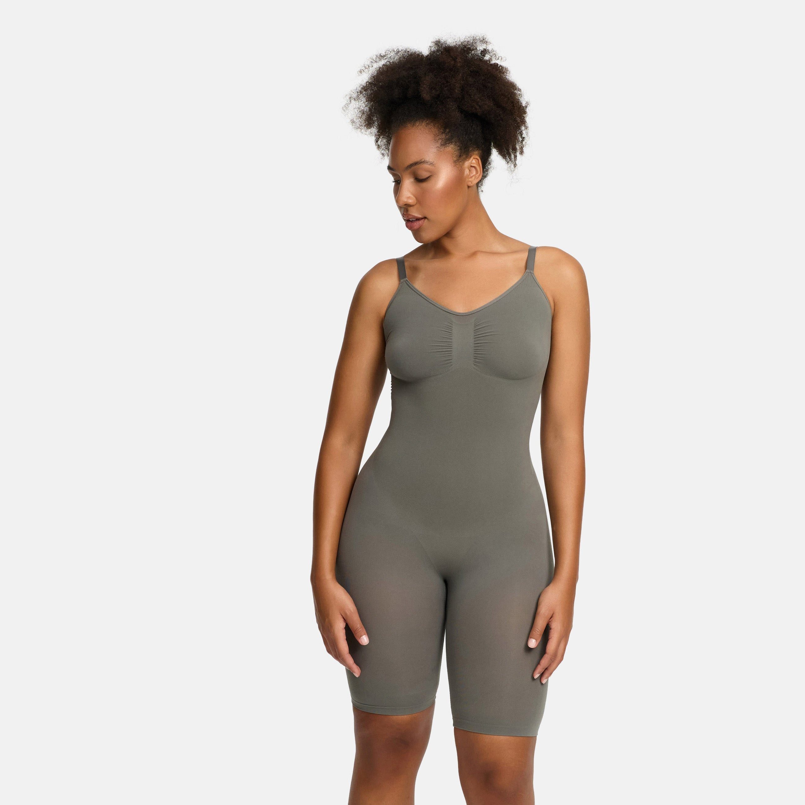 cfab (creamy fabrics) Shaping-Body Bodysuit Sculpting Shapewear mit Shorts-Graphit-2XL (1-tlg) Figurformend