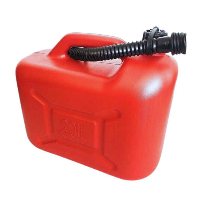 Bada Bing Benzinkanister 20 L Benzinkanister Rot Kunststoff Kanister Ausgießer Reservekanister (1 St), 20 Liter Vassungsvermögen