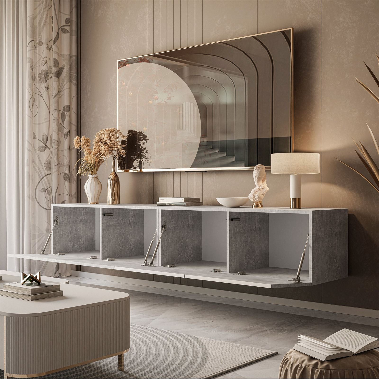 Lookway Lowboard COLGANTE BETON 200 Hängeschrank RTV Schrank