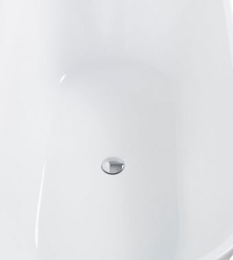 OKWISH Badewanne Freistehende Badewanne aus Acryl Moderne Standbadewanne, (mit Ablaufgarnitur L150/B78/H68 cm)