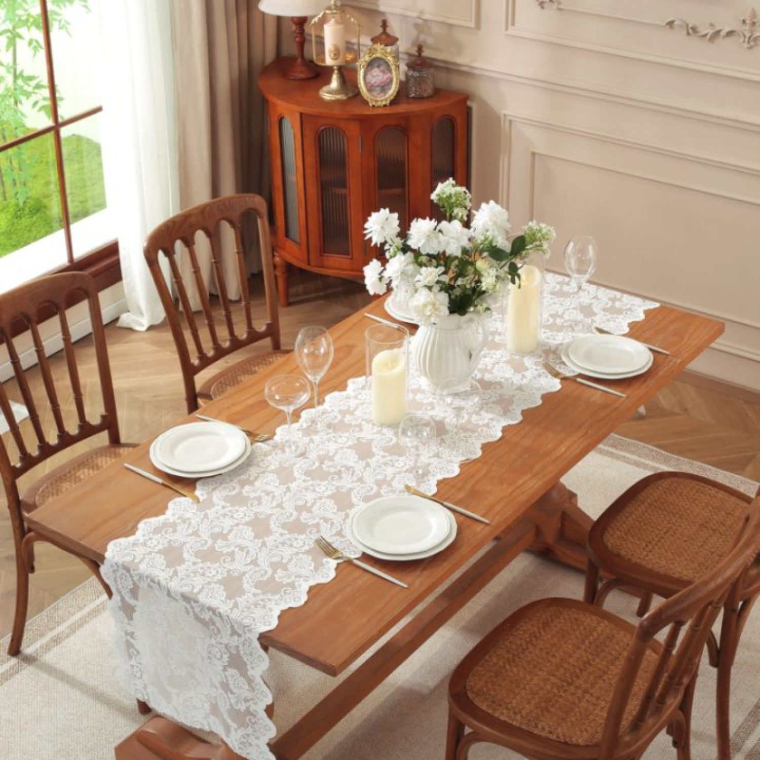 BYSURE Tischläufer NF16WH00124 (1-tlg), Vintage Spitze Tischläufer günstig online kaufen