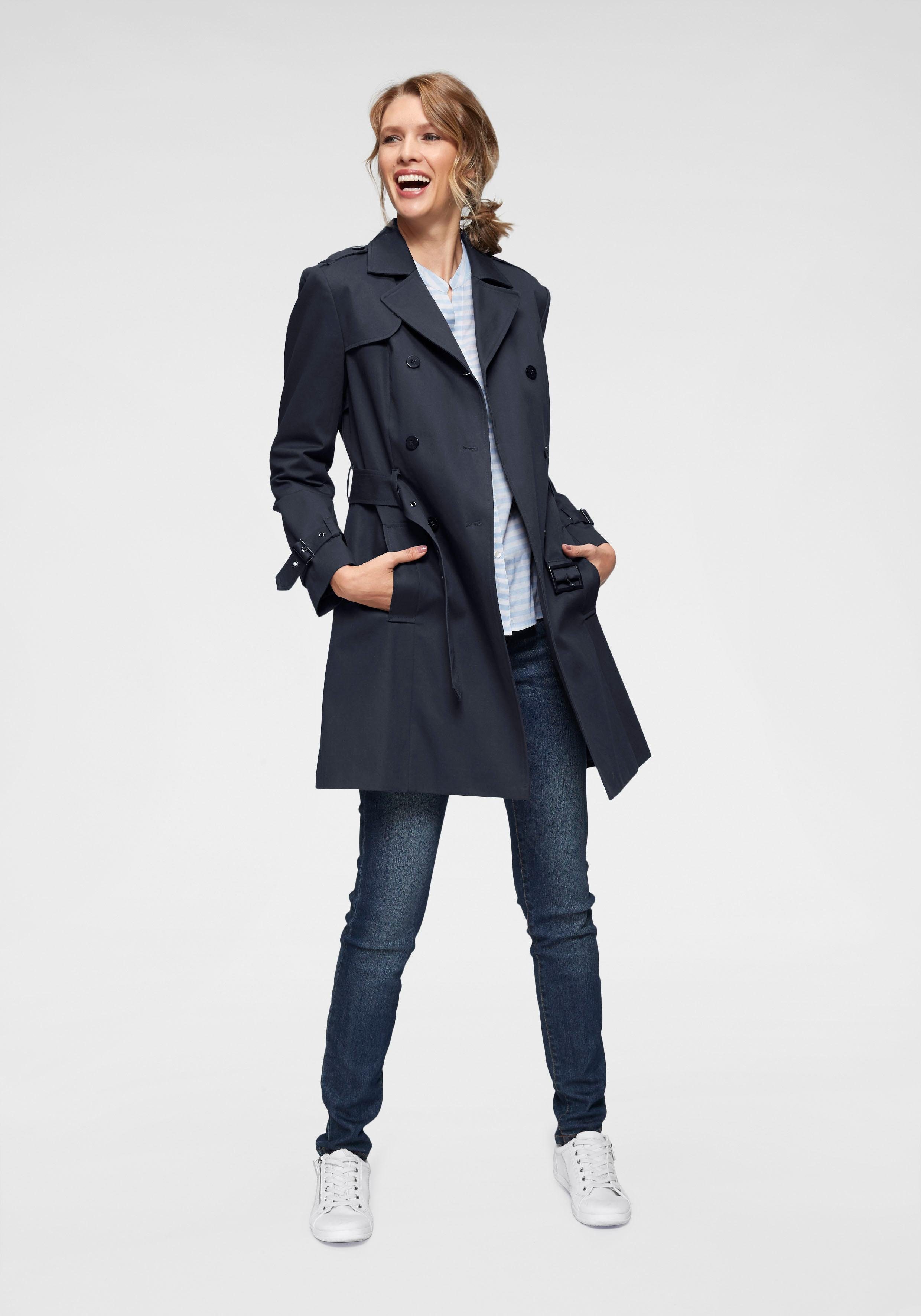 Trenchcoat CASUAL mit Gürtel zum marine Aniston Regulieren