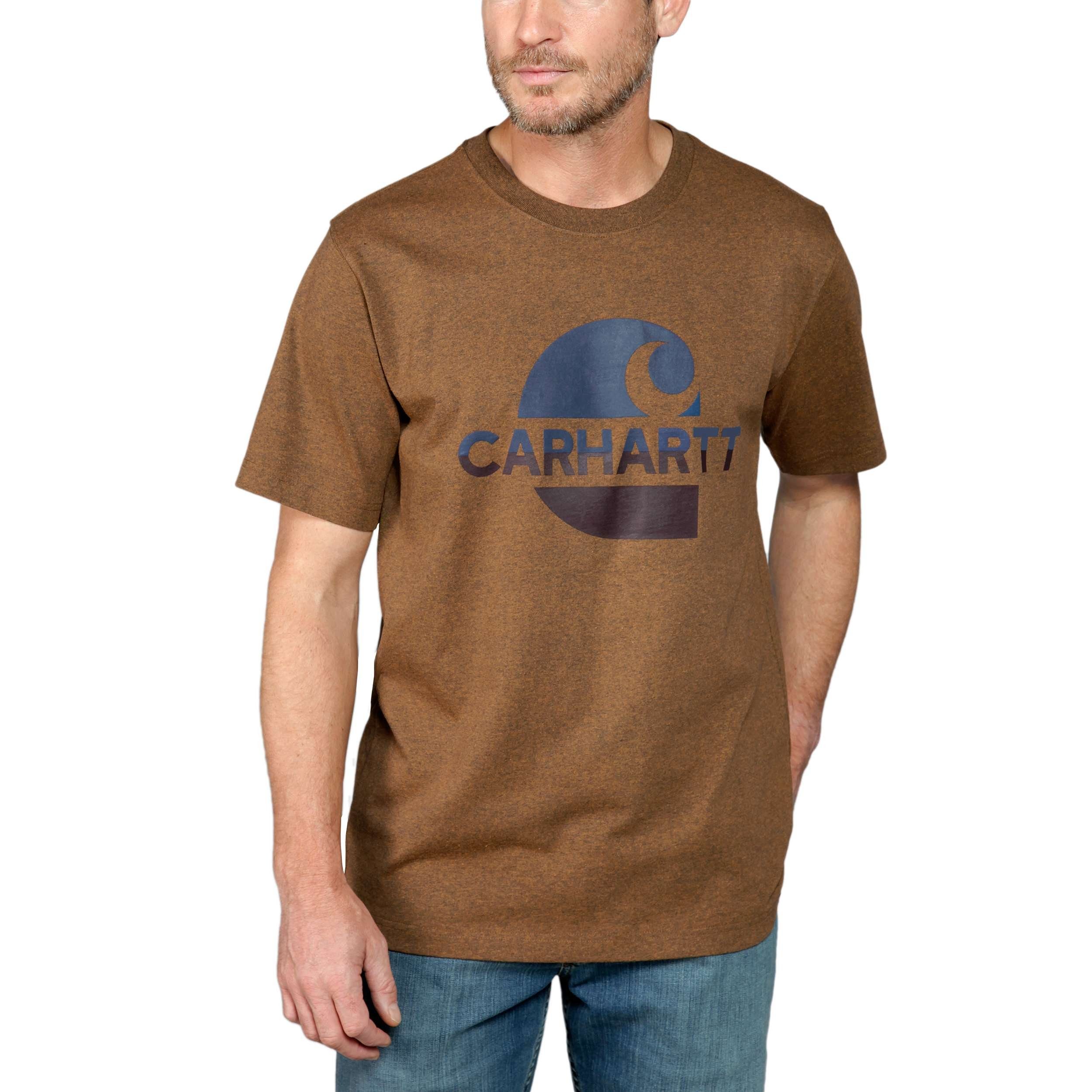 Carhartt T-Shirt Carhartt HEAVYWEIGHT S/S C GRAPHIC T-SHIRT 105908 (1-tlg) oiled walnut heather