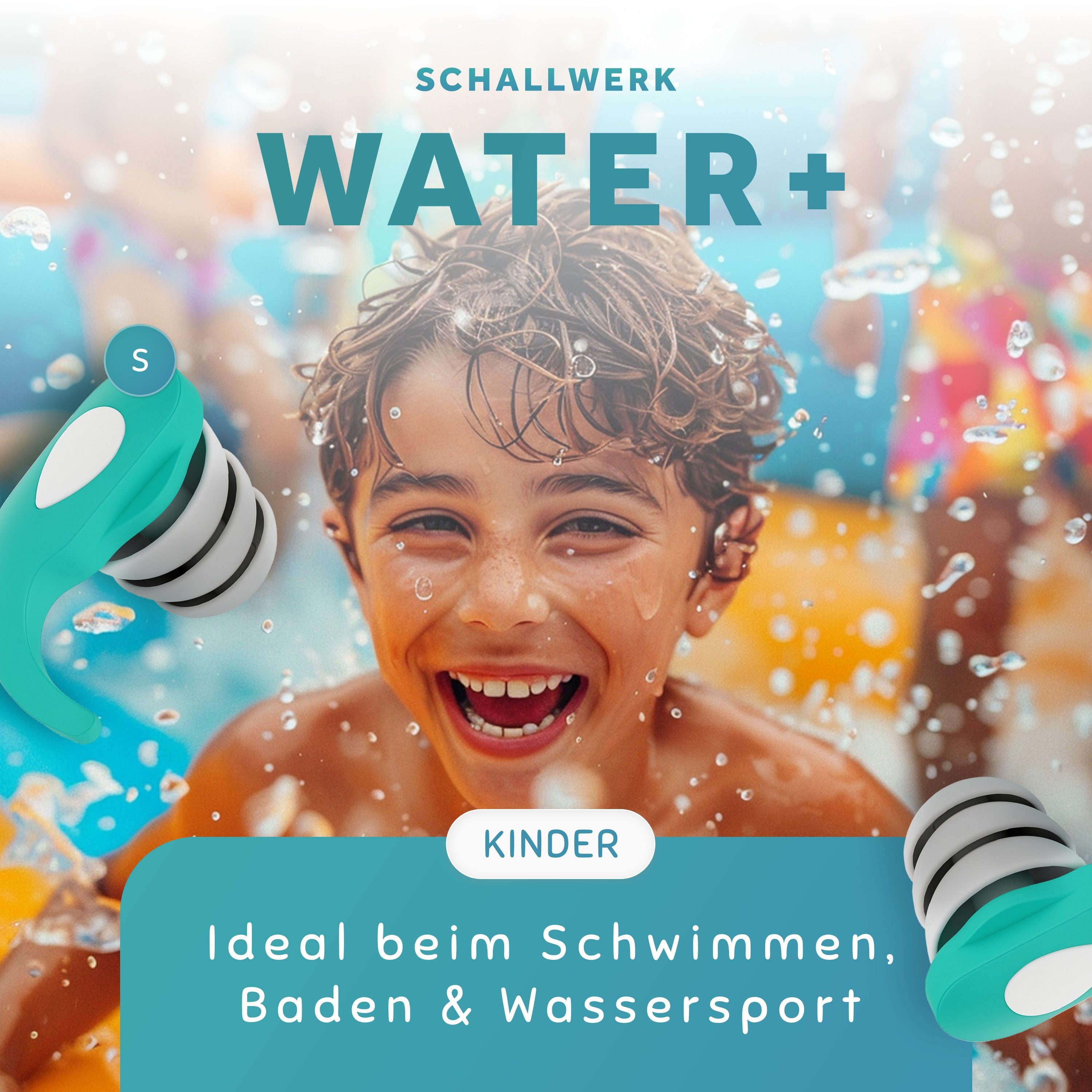 Schallwerk Schwimm-Ohrstöpsel SCHALLWERK ® Water+ Wasserdichte Ohrstöpsel – Wiederverwendbar
