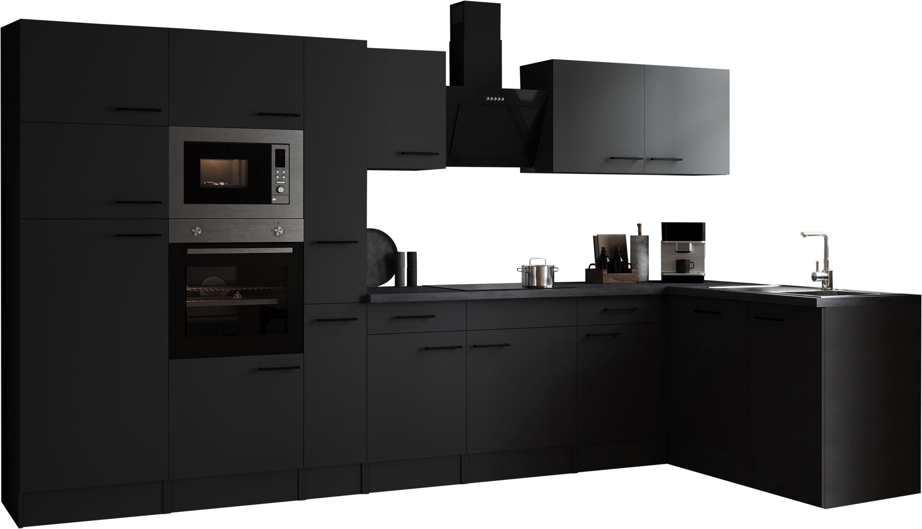 RESPEKTA Winkelküche Oliver, Breite 370 cm, 90 cm Arbeitshöhe, in exklusiver Konfiguration für OTTO