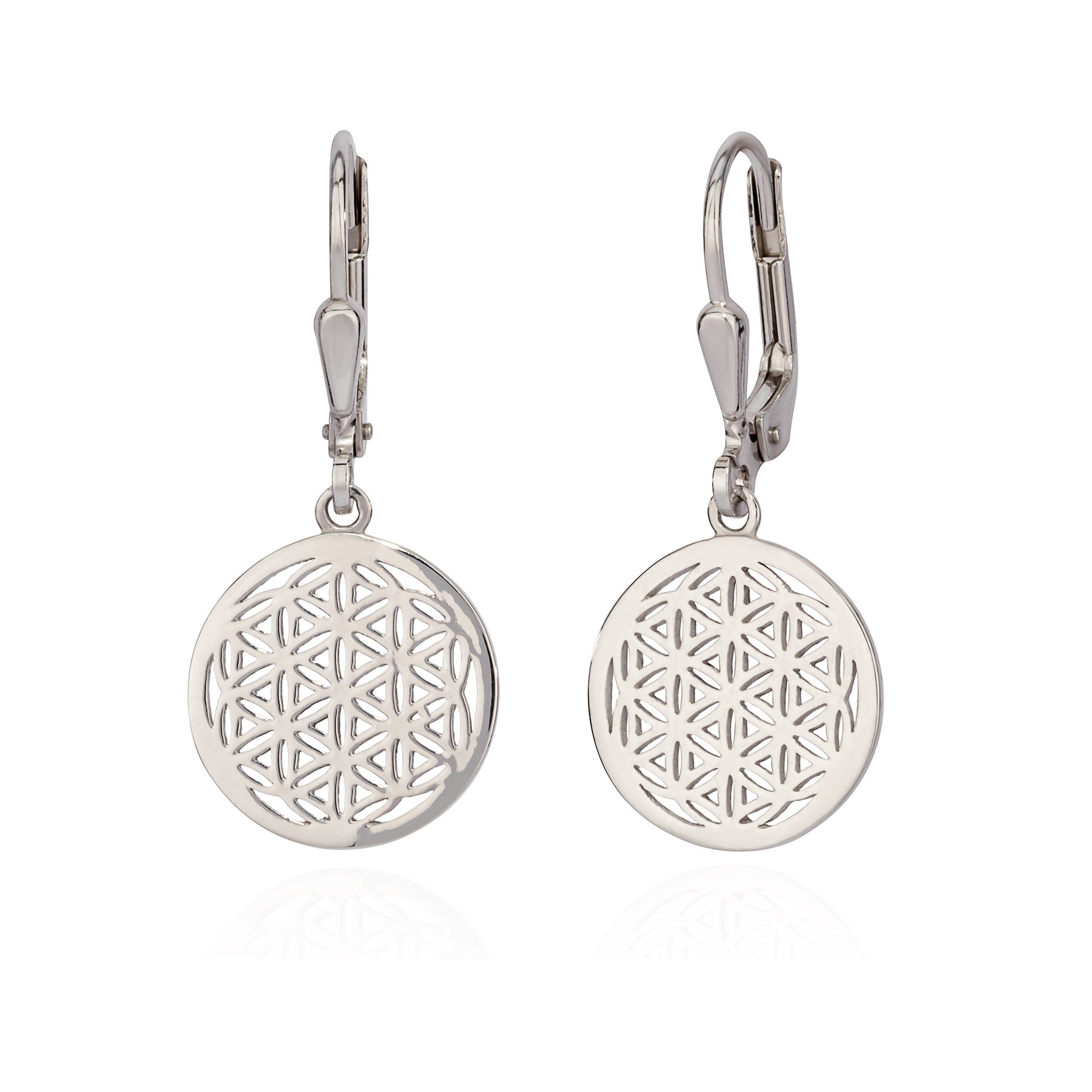 Paar Ohrhänger Paar Ohrhänger Blume des Lebens 925 Silber 12,6mm