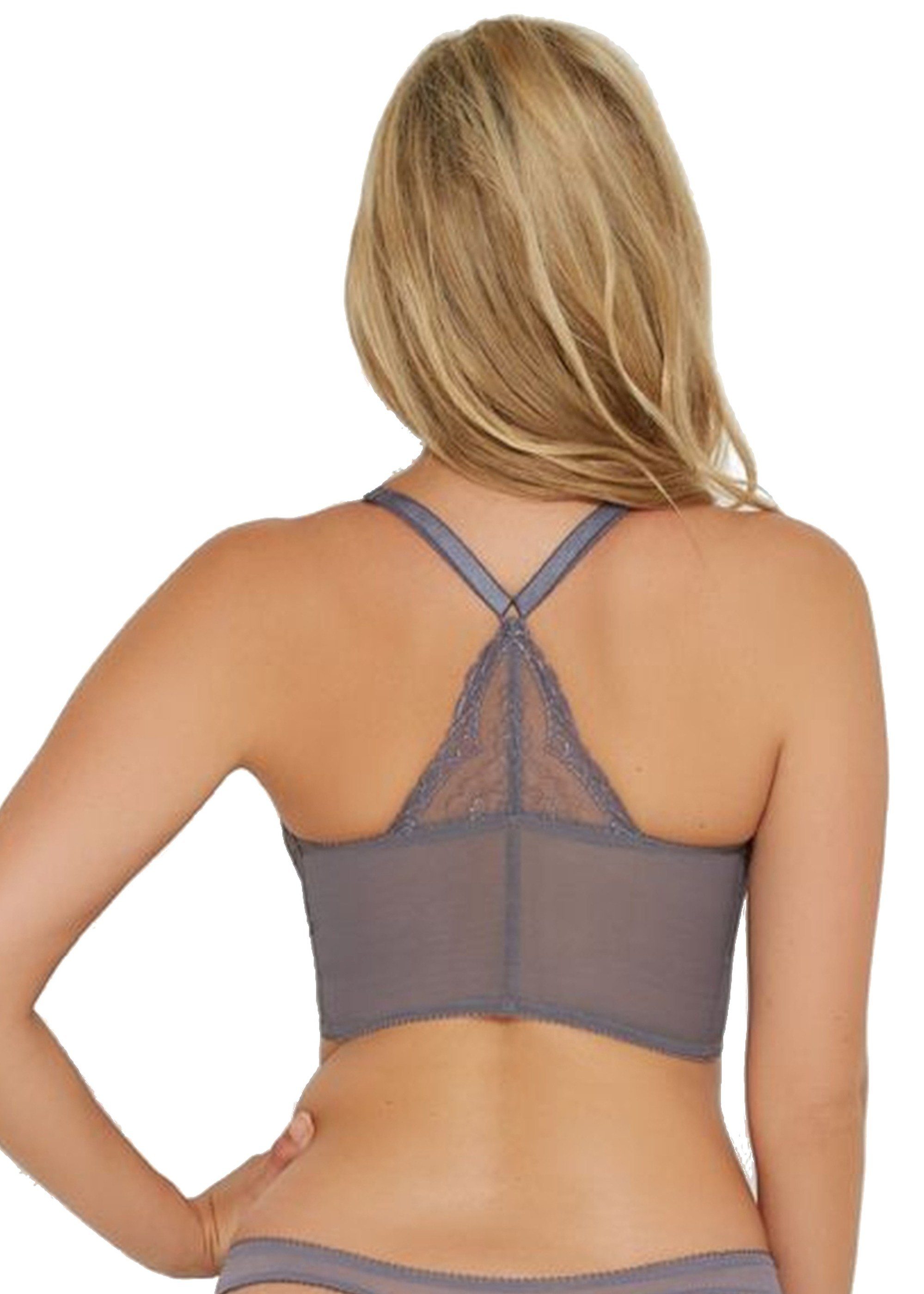 Gossard Longline-BH Lace Longline V-Bügel BH mit Frontverschluss Platin (Longline BH, 1-tlg., Spitze/Netz) verführerisch sexy – Bild 5 von 5