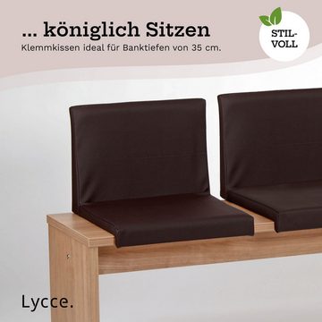 Lycce Bankauflage Bankauflage Sitzkissen, Klemmkissen mit Rückenteil, verrutscht nicht, (1 St), gepolstert, hochwertiges Kunstleder, made in Germany