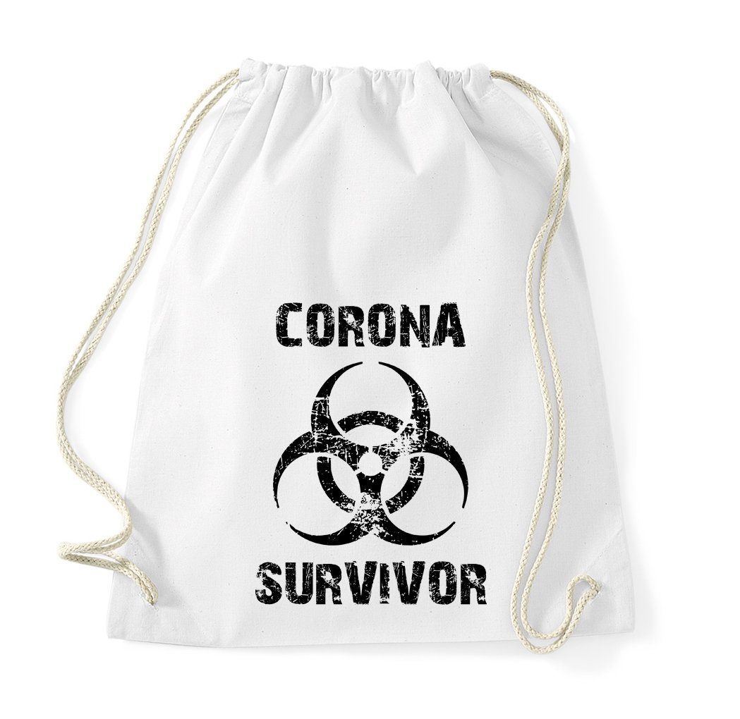 Survivor Turnbeutel mit Print Baumwoll Youth modischem Designz Weiß Tasche Turnbeutel, Corona