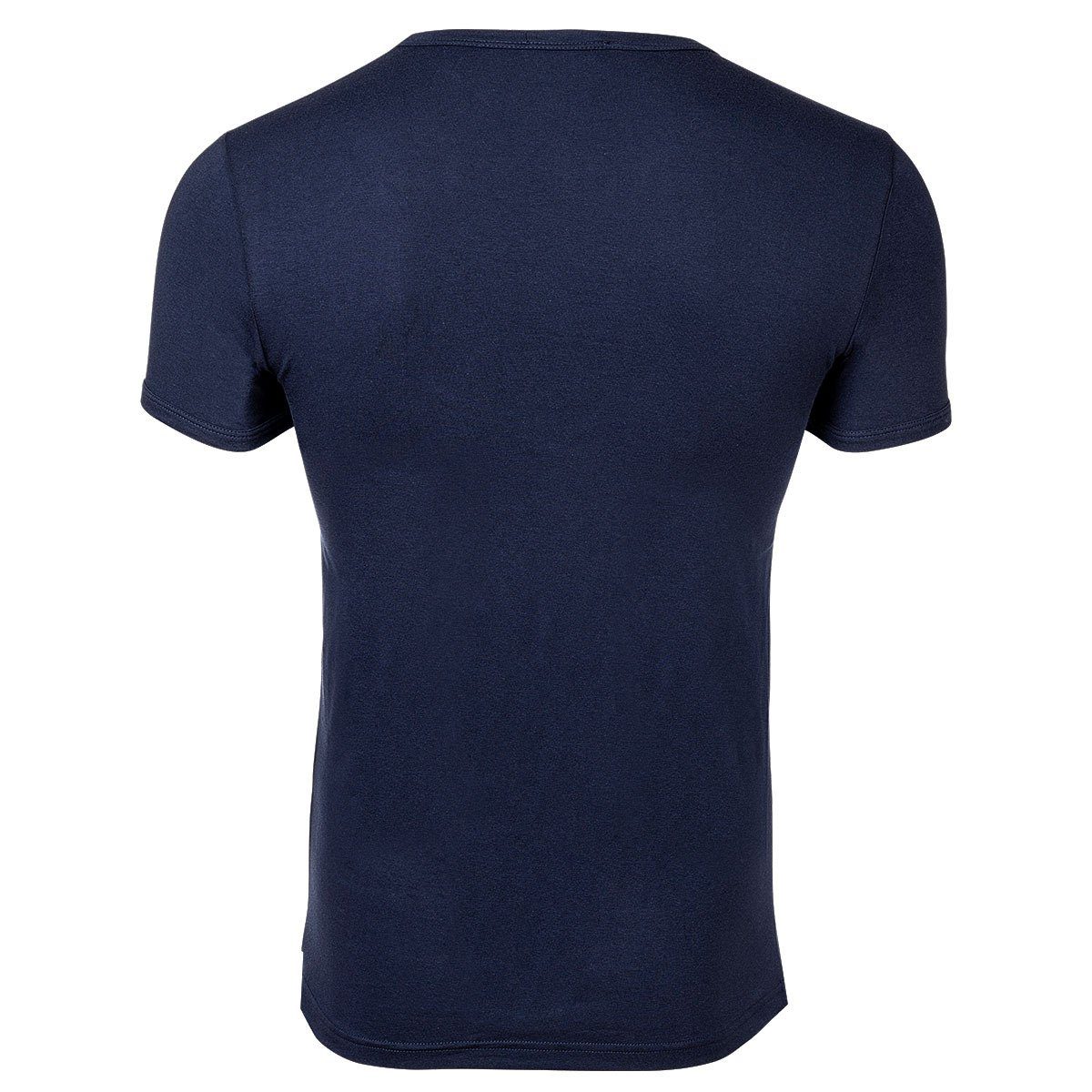 Versace T-Shirt Herren T-Shirt - Blau V-Ausschnitt, Stretch Unterhemd