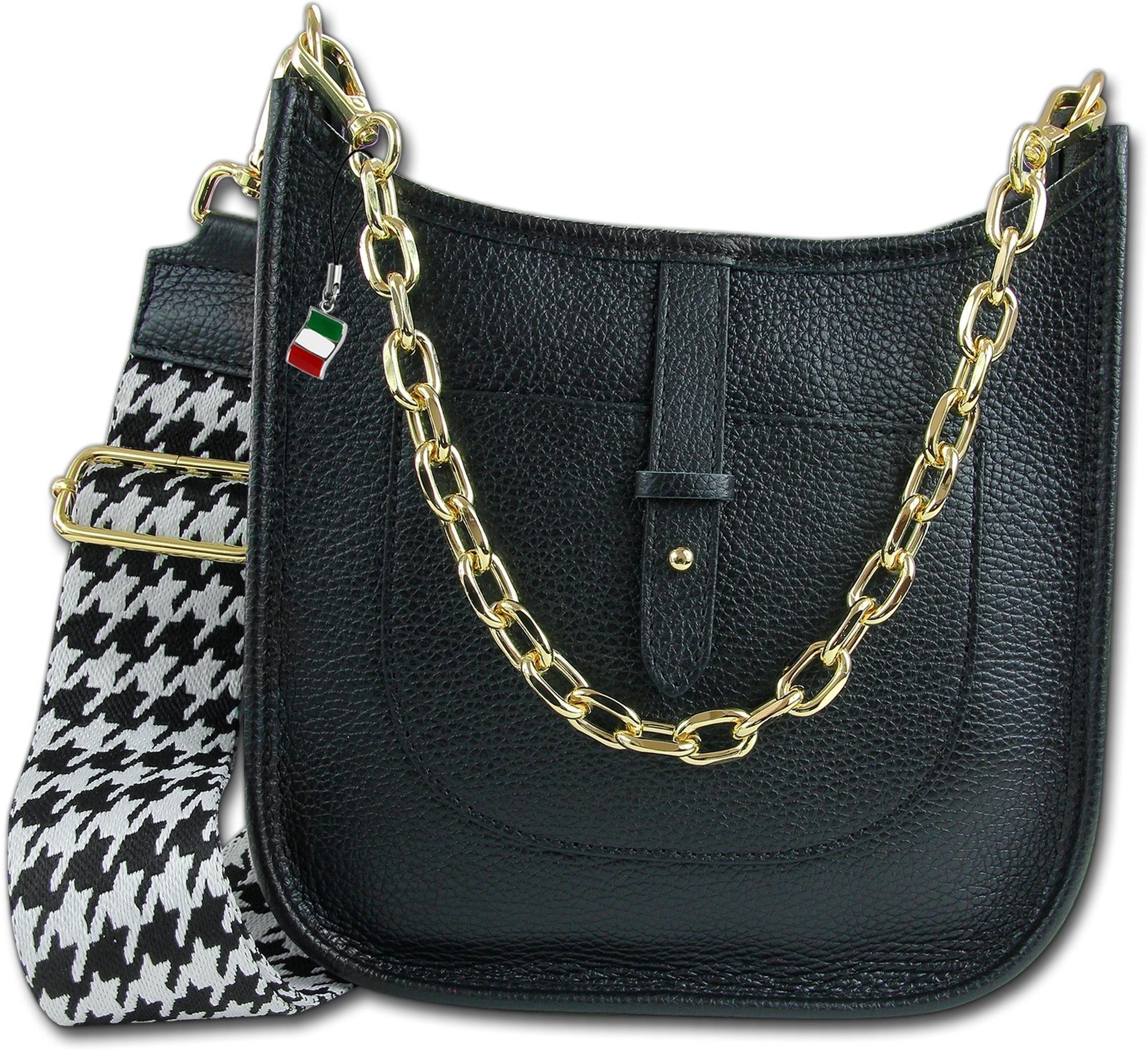 FLORENCE Umhängetasche Florence Umhängetasche Citytasche (Umhängetasche, Umhängetasche), Damen, Jugend Tasche Echtleder schwarz, Made-In Italy