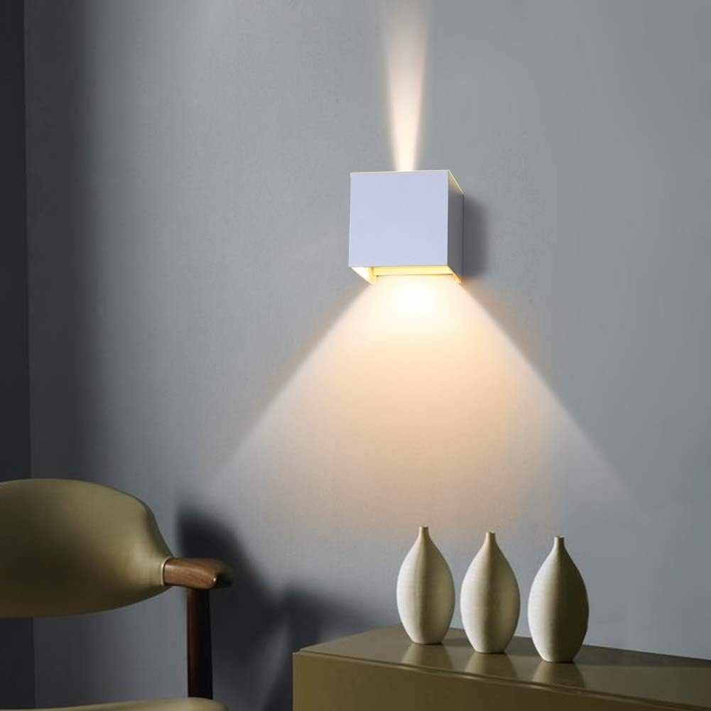 Jormftte Wandleuchte dekorative Wandlampen,LED-Wandbeleuchtung,Einstellbarer Lichtstrahl Weiß