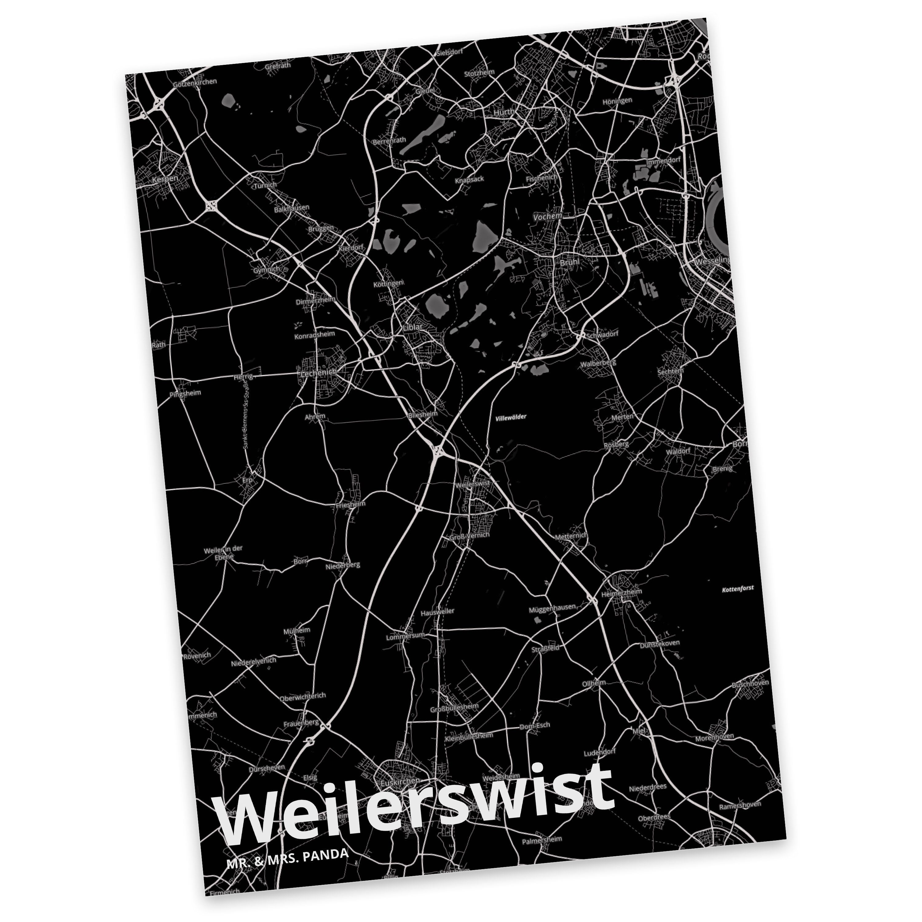 Mr. & Mrs. Panda Postkarte Weilerswist - Geschenk, Ansichtskarte, Einladung, Dorf, Ort, Stadt Do