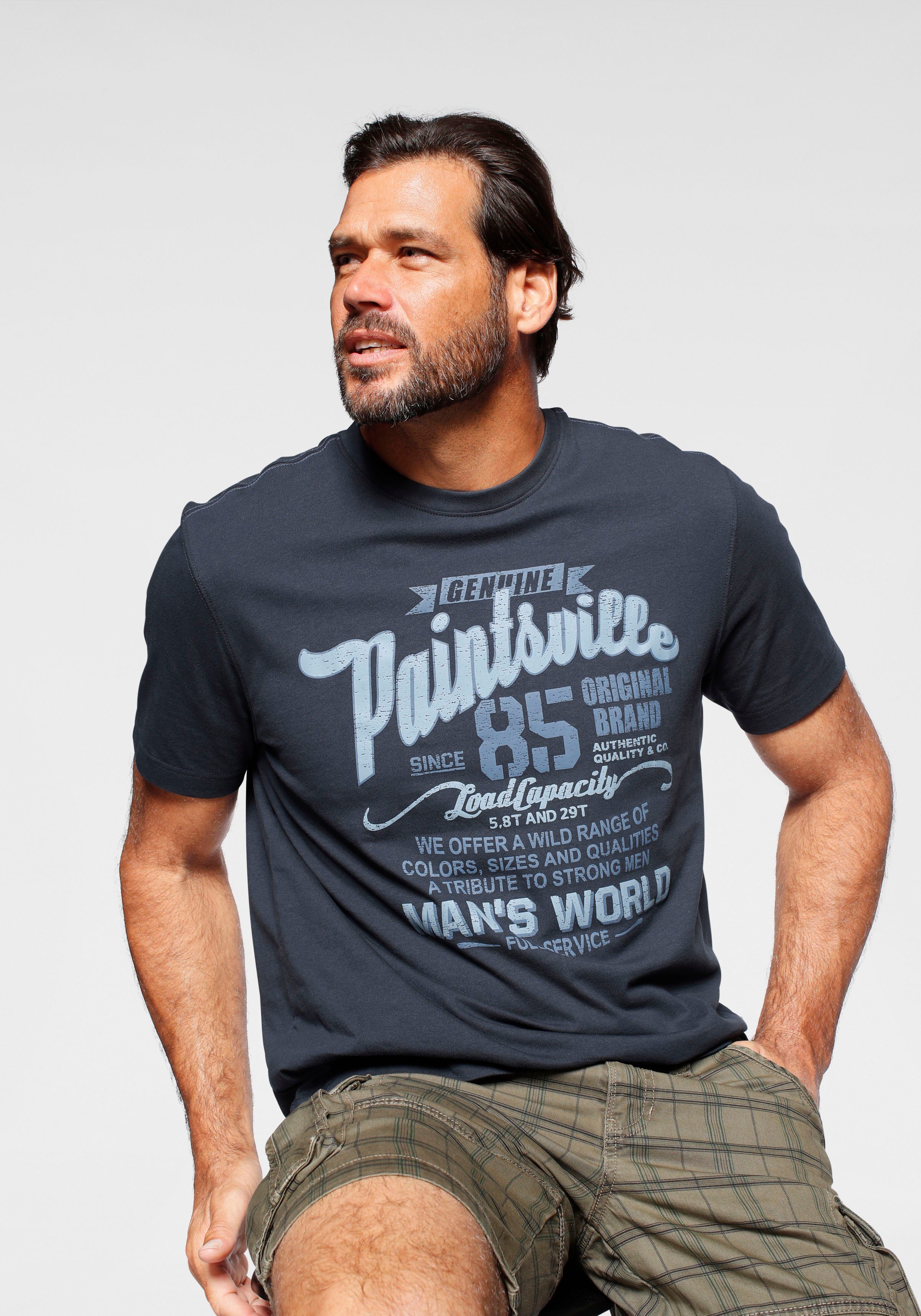 mit Man's World nachtblau Print T-Shirt