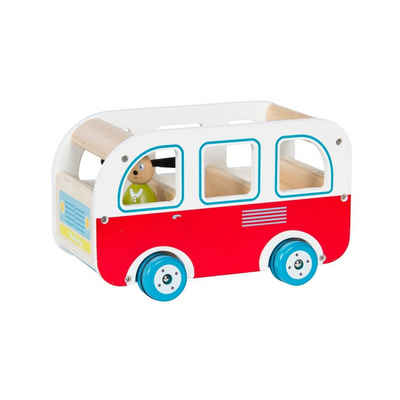 Moulin Roty Spielzeug-Bus Bus mit Spielfigur Holzspielzeug Holzauto Holzfigur 21x13x13cm