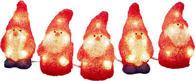 KONSTSMIDE LED Dekofigur LED Acryl Weihnachtsmann, 5er-Set, 40 warm weiße Dioden, LED fest integriert, Warmweiß