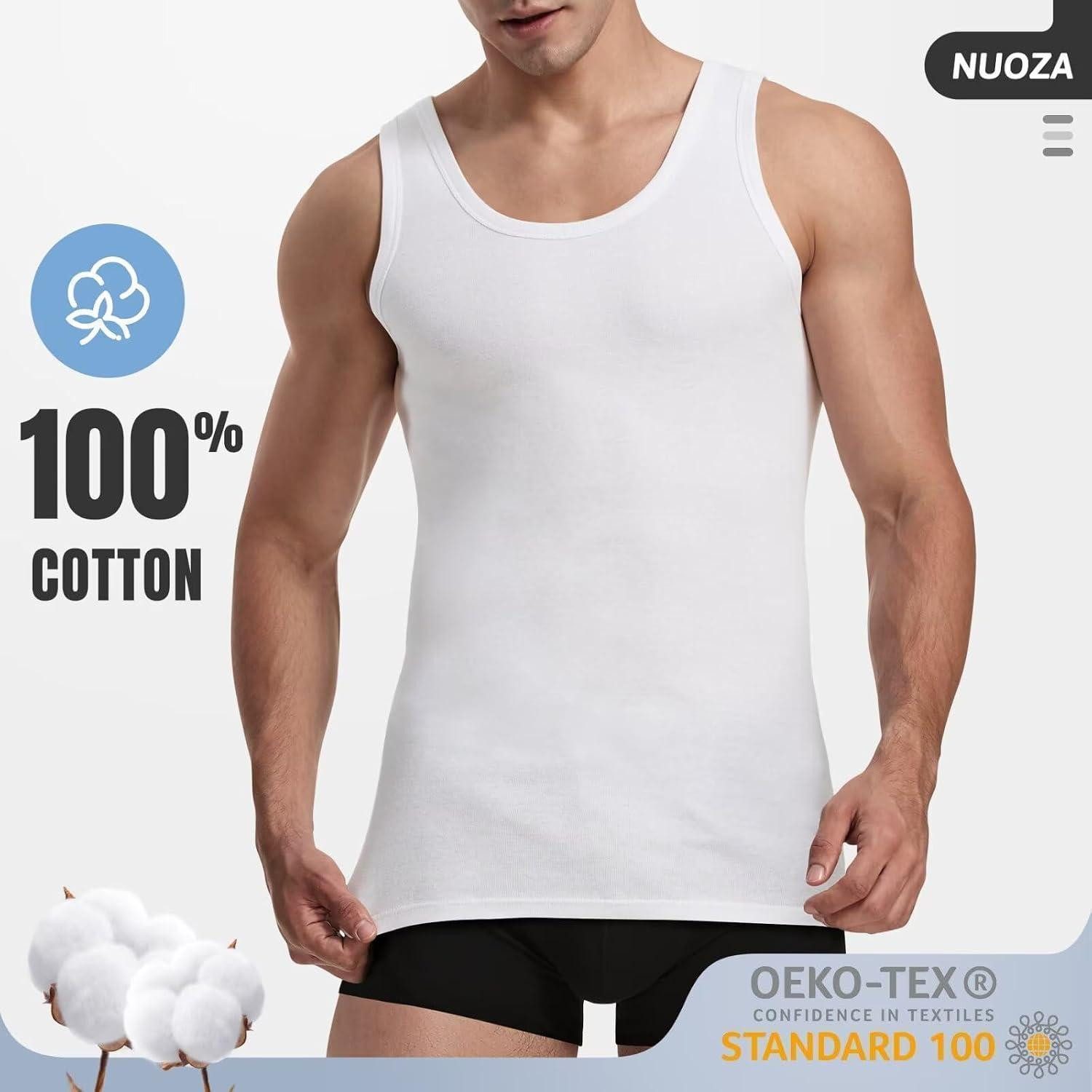 LuxusKollektion Tanktop Unterhemd Herren 3er Pack Baumwolle S