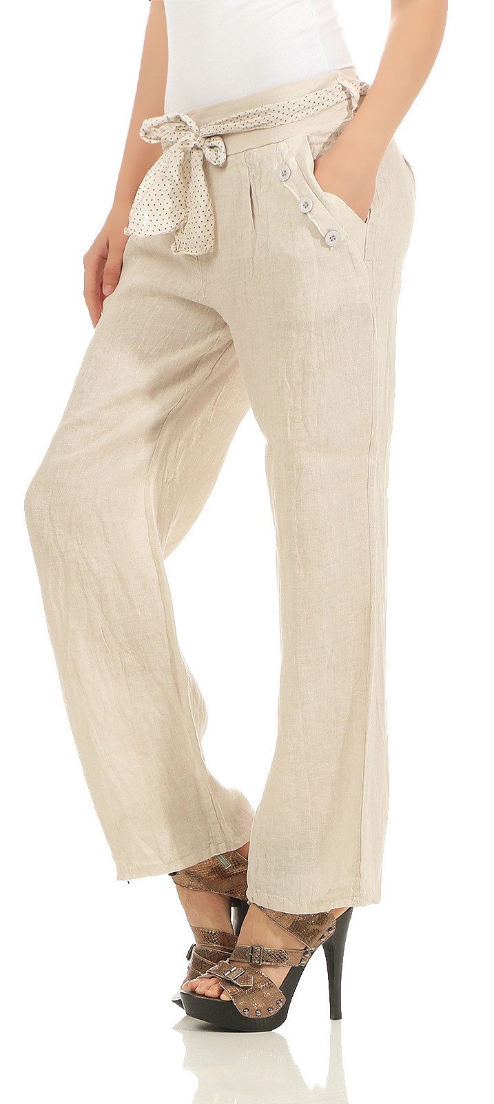 Mississhop Leinenhose Damen 100 % Leinen günstig online kaufen