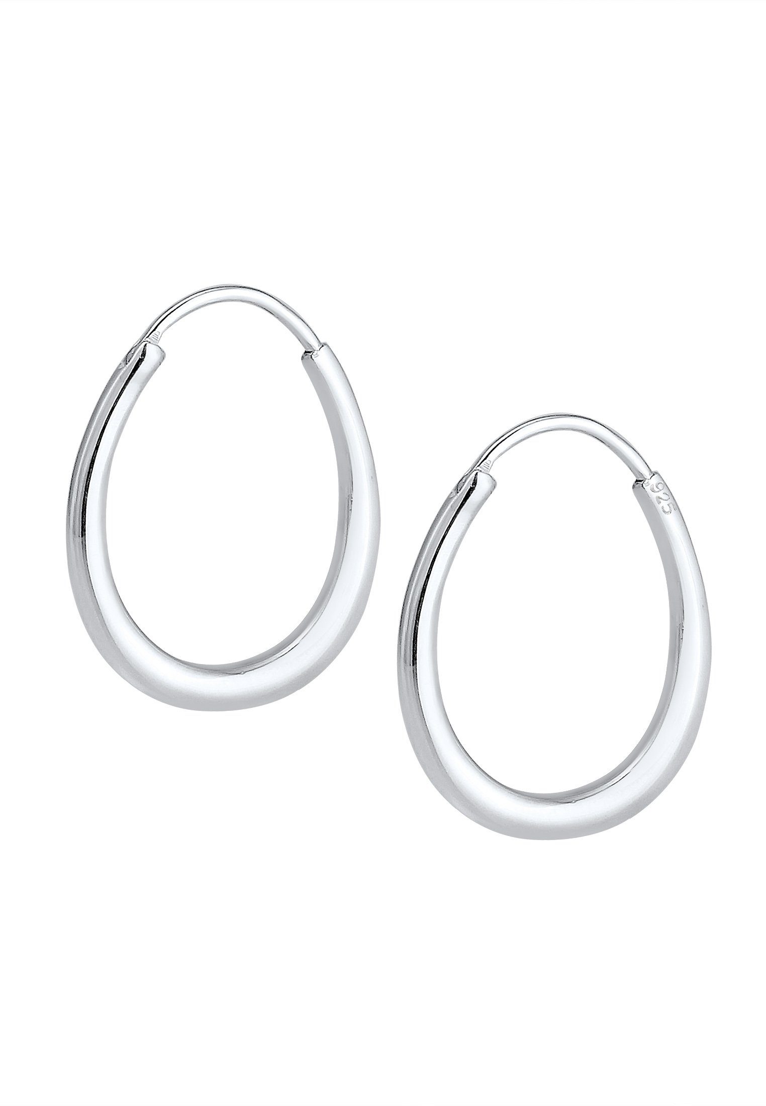 Elli Paar Creolen Creolen Oval 925 Sterling Silber