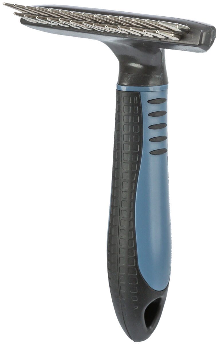 TRIXIE Fellbürste Langhaar-Striegel - dunkelgrau/blau - 10 × 15 cm