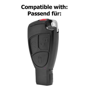 mt-key Schlüsseltasche Autoschlüssel Softcase Silikon Schutzhülle Blau, für Mercedes Benz W204 W245 S203 A209 C-Klasse CLK SLK W211 W203 W178