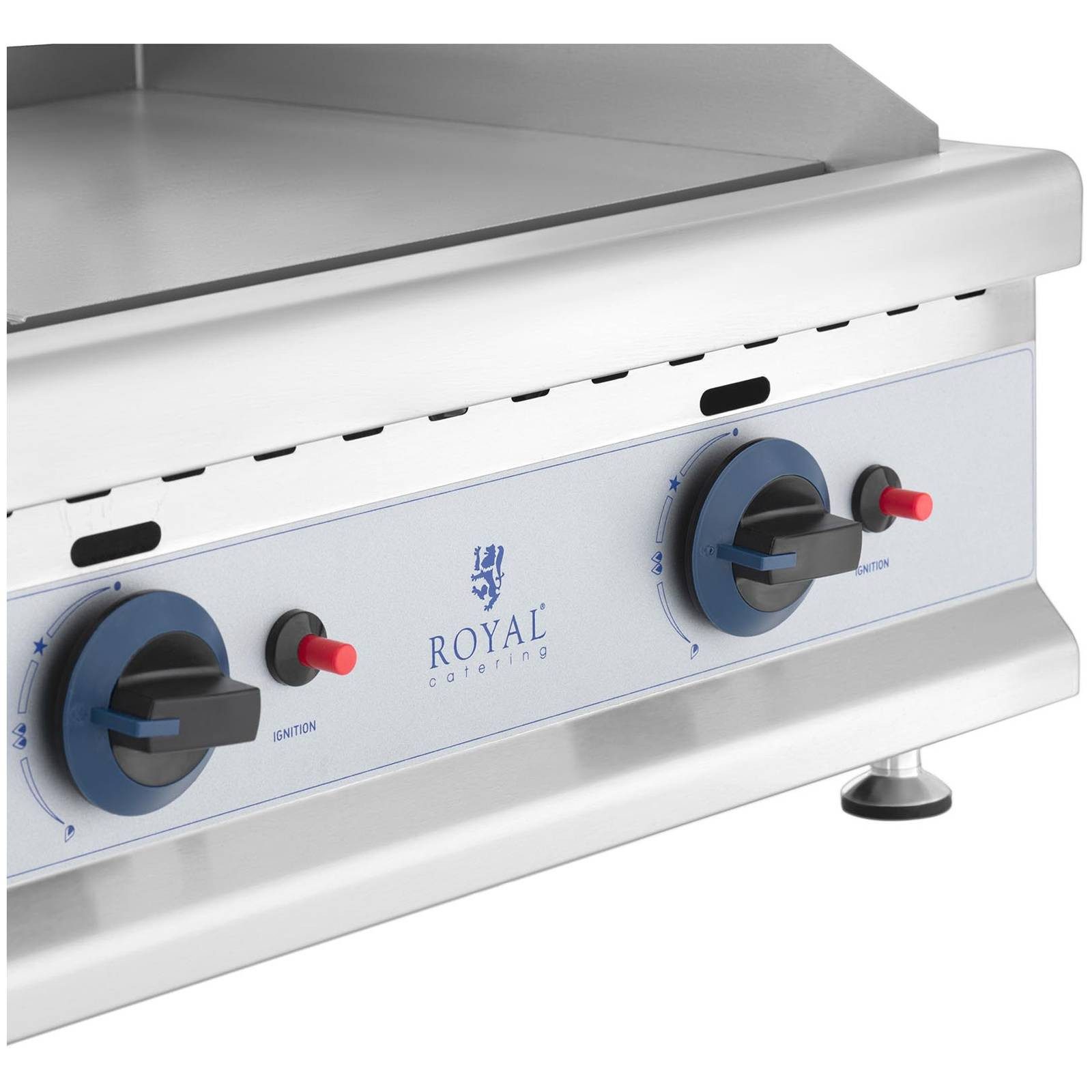 Royal Catering Gasgrill Doppel Griddleplatte 2 x 3100 W glatt Gasbräter 74,5x40cm Propan Butan